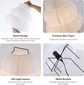 Lámpara de pie con trípode creativo japonés, lámpara de mesa de papel de arroz blanco para dormitorio, mesita de noche, iluminación decorativa para Loft, Hotel y hogar