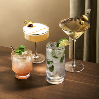 Ribbed Martini Glass - Gold - Filtrum Home
