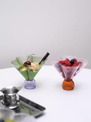 Fancy Ribbed Martini Glass