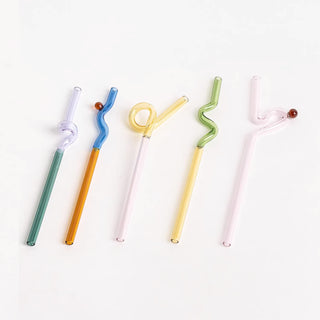 Curvy Glass Straw Set - Filtrum Home