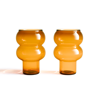 Bubble Drink Glass - Amber