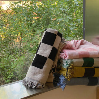 Checkered Oversized Towel - Filtrum Home