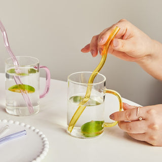 Wavy Glass Straw Set - Filtrum Home