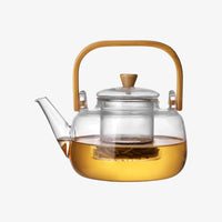 Tetera de bambú y vidrio
