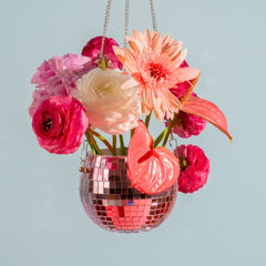 Disco Ball Hanging Planter - Pink