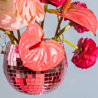 Disco Ball Planter - Pink