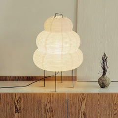 Lámpara de pie con trípode creativo japonés, lámpara de mesa de papel de arroz blanco para dormitorio, mesita de noche, iluminación decorativa para Loft, Hotel y hogar