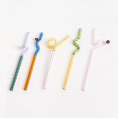 Curvy Glass Straw Set - Filtrum Home