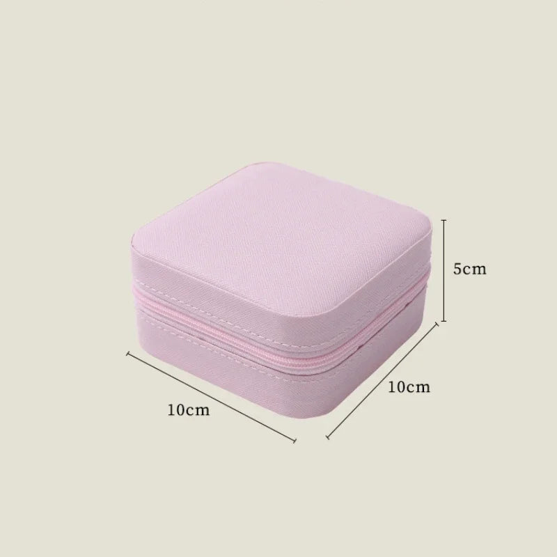Pink Travel Jewelry Box with Initial