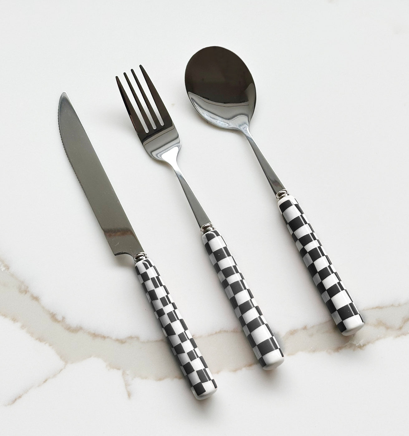 Checkered Flatware Set - Filtrum Home