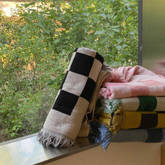 Checkered Oversized Towel - Filtrum Home