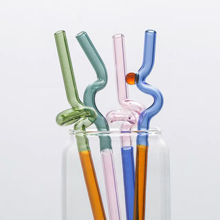 Curvy Glass Straw Set - Filtrum Home
