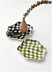 Checkerd Ceramic Plate - Filtrum Home