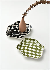 Checkerd Ceramic Plate - Filtrum Home