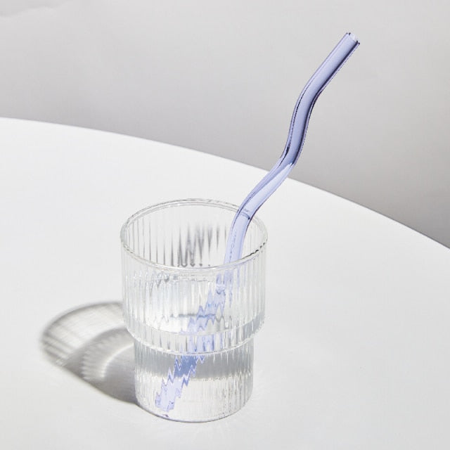 Wavy Glass Straw Set - Filtrum Home