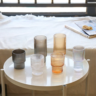 Ribbed Crystal Glass - Colors - Filtrum Home